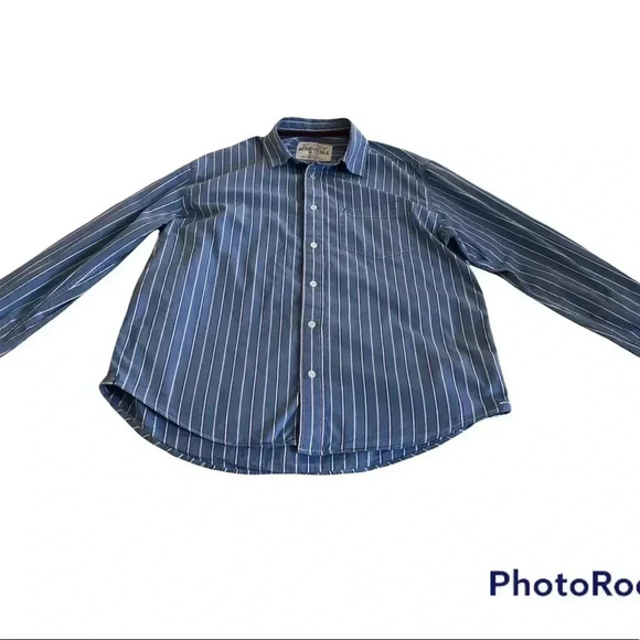 Aeropostale Mens Button Up Shirt Size Medium Cotton Stripe Long Sleeve EUC - Picture 4 of 7